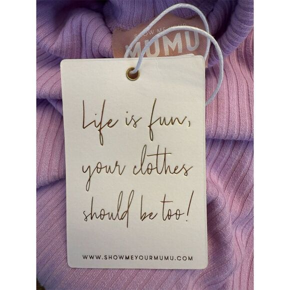 Show Me Your Mumu Women's Layer Up Top Size XS Lilac Rib Knit Turtleneck - Picture 8 of 10